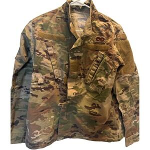 Cropped Camo Military Jacket Womens XS Vintage Y2K Grunge Utility Festival